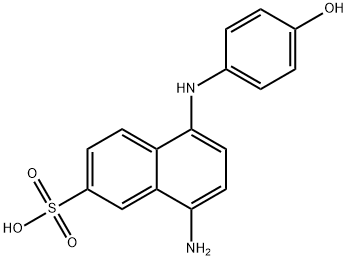 8-アミノ-5-[(4-ヒドロキシフェニル)アミノ]-2-ナフタレンスルホン酸 化学構造式