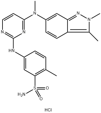 パゾパニブ塩酸塩 化学構造式