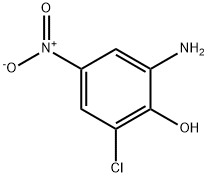 2-アミノ-4-ニトロ-6-クロロフェノール 化学構造式