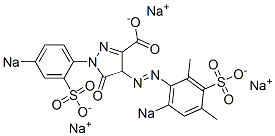 5-Oxo-4,5-dihydro-1-(4-sodiosulfophenyl)-4-[(2,4-dimethyl-6-sodiosulfophenyl)azo]-1H-pyrazole-3-carboxylic acid sodium salt Structure
