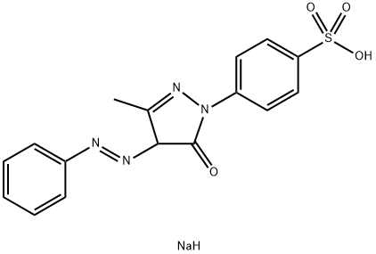 4-[4,5-ジヒドロ-3-メチル-5-オキソ-4-(フェニルアゾ)-1H-ピラゾール-1-イル]ベンゼンスルホン酸ナトリウム 化学構造式