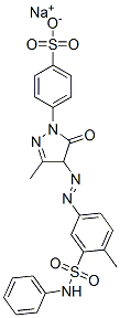 4-[4,5-ジヒドロ-3-メチル-4-[[4-メチル-3-[(フェニルアミノ)スルホニル]フェニル]アゾ]-5-オキソ-1H-ピラゾール-1-イル]ベンゼンスルホン酸ナトリウム 化学構造式