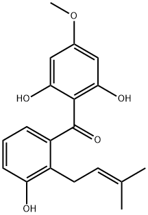 2,3',6-Trihydroxy-4-methoxy-2'-(3-methyl-2-butenyl)benzophenone Structure