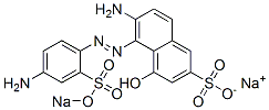 2-アミノ-1-[2-(ソジオオキシスルホニル)-4-アミノフェニルアゾ]-8-ヒドロキシナフタレン-6-スルホン酸ナトリウム 化学構造式