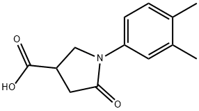 1-(3,4-二甲基-苯基)-5-氧代-吡咯烷-3-羧酸, 63674-65-7, 结构式