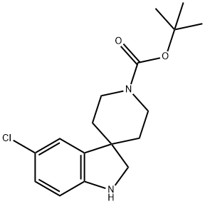 5-氯螺[吲哚啉-3,4-哌啶]-1-羧酸叔丁酯, 637362-21-1, 结构式