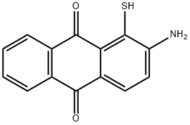 2-アミノ-1-メルカプトアントラキノン 化学構造式