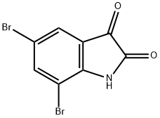 5,7-ジブロモ-1H-インドール-2,3-ジオン 化学構造式
