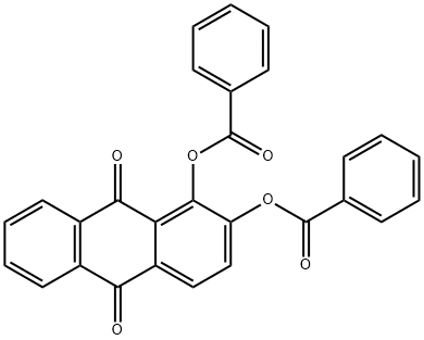 1,2-ビス(ベンゾイルオキシ)-9,10-アントラキノン 化学構造式