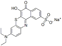 6-ヒドロキシ-9-(ジエチルアミノ)-5-オキソ-5H-ベンゾ[a]フェノチアジン-2-スルホン酸ナトリウム 化学構造式