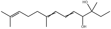 3,8,12-トリメチル-5,7,11-トリデカトリエン-3,4-ジオール 化学構造式