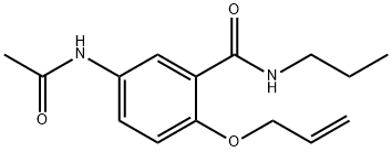 4'-(アリルオキシ)-3'-(プロピルカルバモイル)アセトアニリド 化学構造式