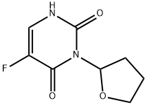 3-[(テトラヒドロフラン)-2-イル]-5-フルオロウラシル 化学構造式