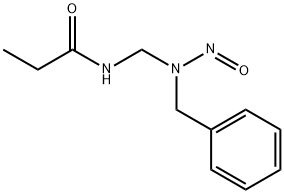 N-ベンジル-N-(プロピオニルアミノメチル)ニトロソアミン 化学構造式