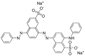 disodium 8-(phenylamino)-5-[[4-(phenylazo)-7-sulphonato-1-naphthyl]azo]naphthalenesulphonate  Struktur