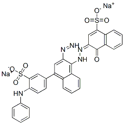 4-ヒドロキシ-3-[[4-[[4-(フェニルアミノ)-3-スルホフェニル]アゾ]-1-ナフチル]アゾ]-1-ナフタレンスルホン酸二ナトリウム 化学構造式