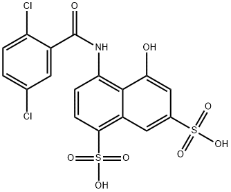 8-(2,5-dichlorobenzamido)-1-naphthol-3,5-disulfonic acid Struktur