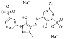 [5-氯代-3-[[4,5-二氢化-3-甲基-5-氧代-1-(3-磺基苯基)-1H-吡唑-4-基]偶氮]-2-羟基苯磺酸根(4-)]羟基合铬酸(2-)二钠, 6408-31-7, 结构式