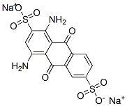 1,4-ジアミノ-9,10-ジヒドロ-9,10-ジオキソアントラセン-2,6-ジスルホン酸二ナトリウム 化学構造式
