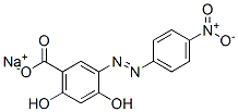 2,4-ジヒドロキシ-5-[(4-ニトロフェニル)アゾ]安息香酸ナトリウム 化学構造式