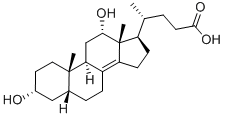3α,12α-ジヒドロキシ-5β-コラ-8(14)-エン-24-酸 化学構造式