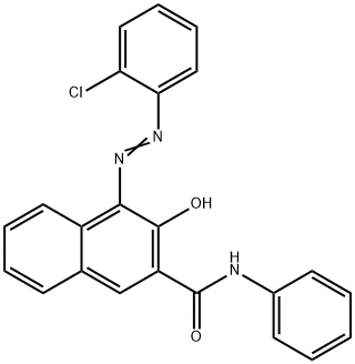 4-[(2-クロロフェニル)アゾ]-3-ヒドロキシ-N-フェニル-2-ナフタレンカルボアミド 化学構造式