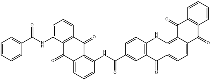 N-[5-(benzoylamino)-9,10-dihydro-9,10-dioxoanthryl]-5,8,13,14-tetrahydro-5,8,14-trioxonaphth[2,3-c]acridine-10-carboxamide  Struktur