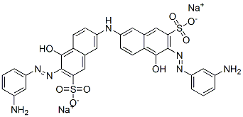disodium 7,7'-iminobis[3-[(3-aminophenyl)azo]-4-hydroxynaphthalene-2-sulphonate] Struktur