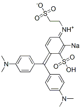 N-[4-[Bis[4-(dimethylamino)phenyl]methylene]-2-sodiosulfo-2,5-cyclohexadien-1-ylidene]-2-sulfonatoethanaminium Struktur