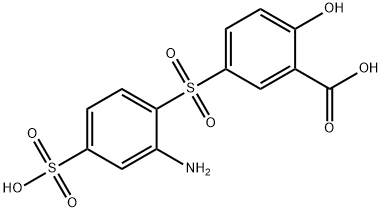5-[(2-amino-4-sulphophenyl)sulphonyl]salicylic acid  Struktur