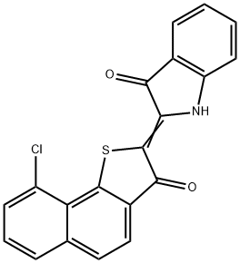 2-(9-Chloro-3-oxonaphtho[1,2-b]thiophen-2(3H)-ylidene)-1H-indol-3(2H)-one Struktur