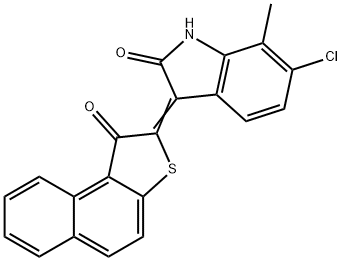6-Chloro-7-methyl-3-(1-oxonaphtho[2,1-b]thiophen-2(1H)-ylidene)-1H-indol-2(3H)-one Struktur