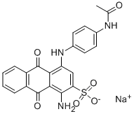 4-[[4-(アセチルアミノ)フェニル]アミノ]-1-アミノ-9,10-ジヒドロ-9,10-ジオキソアントラセン-2-スルホン酸ナトリウム 化学構造式