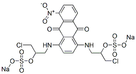 1,4-Bis[[3-chloro-2-(sodiosulfooxy)propyl]amino]-5-nitro-9,10-anthracenedione Struktur