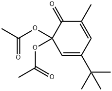 Diacetic acid 3-tert-butyl-5-methyl-6-oxo-2,4-cyclohexadien-1-ylidene ester 结构式