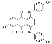 5,6-Dihydroxy-1,4-bis[(4-hydroxyphenyl)amino]-9,10-anthracenedione Struktur