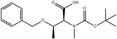 N-叔丁氧羰基-N-甲基-O-苄基-L-苏氨酸, 64263-80-5, 结构式
