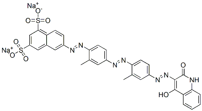 6-[[4-[[4-[(1,2-Dihydro-4-hydroxy-2-oxoquinolin-3-yl)azo]-2-methylphenyl]azo]-2-methylphenyl]azo]naphthalene-1,3-disulfonic acid disodium salt Structure