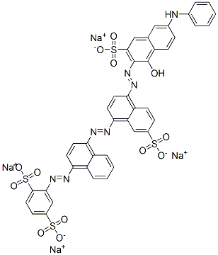 2-[[4-[[4-[(1-ヒドロキシ-6-フェニルアミノ-3-ソジオスルホ-2-ナフタレニル)アゾ]-7-ソジオスルホ-1-ナフタレニル]アゾ]-1-ナフタレニル]アゾ]ベンゼン-1,4-ジスルホン酸二ナトリウム