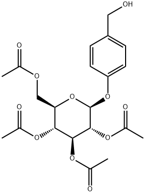 4-(ヒドロキシメチル)フェニルβ-D-グルコピラノシド2,3,4,6-テトラアセタート 化学構造式