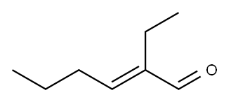 TRANS-2-エチル-2-ヘキセナール 化学構造式