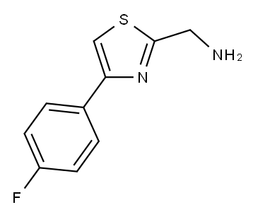 1-[4-(4-フルオロフェニル)-1,3-チアゾール-2-イル]メタンアミン 化学構造式