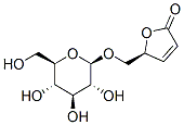 (S)-5-[(β-D-グルコピラノシルオキシ)メチル]-2(5H)-フラノン 化学構造式