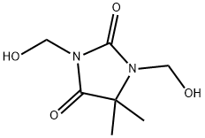 1,3-ビス(ヒドロキシメチル)-5,5-ジメチルヒダントイン 化学構造式