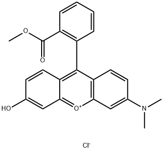 N-[6-hydroxy-9-[2-(methoxycarbonyl)phenyl]-3H-xanthen-3-ylidene]-N,N-dimethylammonium chloride Structure