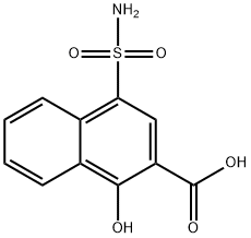 4-アミノスルホニル-1-ヒドロキシ-2-ナフタレンカルボン酸 化学構造式