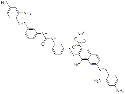 6-[(2,4-Diaminophenyl)azo]-3-[[3-[3-[3-[(2,4-diaminophenyl)azo]phenyl]ureido]phenyl]azo]-4-hydroxynaphthalene-2-sulfonic acid sodium salt Structure