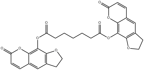 Heptanedioic acid, bis(2,3-dihydro-7-oxo-7H-furo(3,2-g)(1)benzopyran-9 -yl)ester Structure