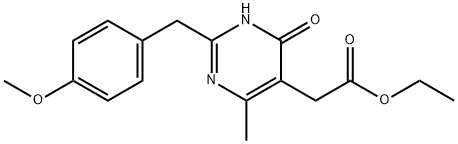 ETHYL [2-(4-METHOXYBENZYL)-4-METHYL-6-OXO-1,6-DIHYDRO-5-PYRIMIDINYL]ACETATE 结构式