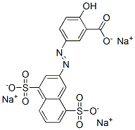 2-Hydroxy-5-[(4,8-disulfo-2-naphtyl)azo]benzoic acid trisodium salt 结构式